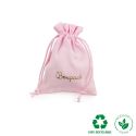 Bolsa textil de algodón color rosa para joyería y bisutería 95x120 mm C-302-RS