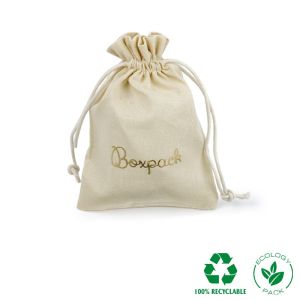 Pochette en coton pour bijoux, coloris naturel 105 x 145 mm C-303-NA