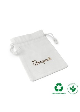 Bolsa textil de algodón color blanco para joyería y bisutería 105X145 mm C-303-B