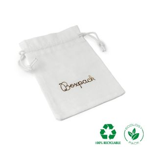 Pochette en coton pour bijoux, blanche 105 x 145 mm C-303-B