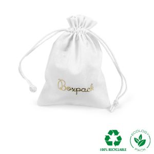 Pochette en coton pour bijoux, blanche 105 x 145 mm C-303-B