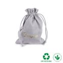 Bolsa textil de algodón color gris para joyería y bisutería 105X145 mm C-303-G