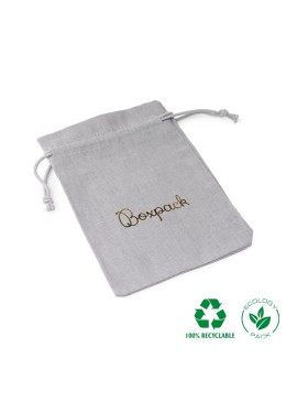 Bolsa textil de algodón color gris para joyería y bisutería 105X145 mm C-303-G