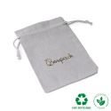 Bolsa textil de algodón color gris para joyería y bisutería 105X145 mm C-303-G