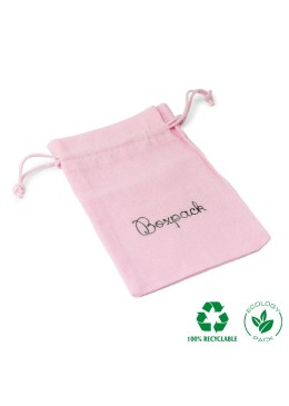 Bolsa textil de algodón color rosa para joyería y bisutería 105X145 mm C-303-RS