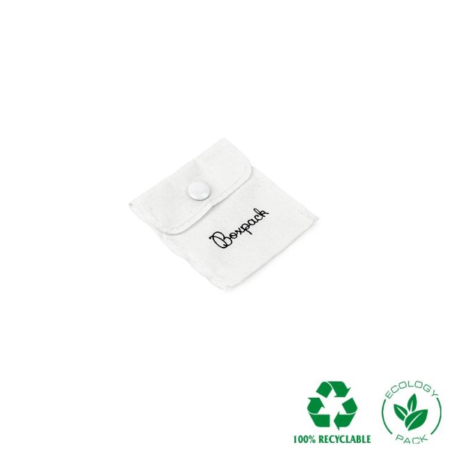 Bolsa textil de algodón color blanco para joyería y bisutería 57x57 mm C-501-B