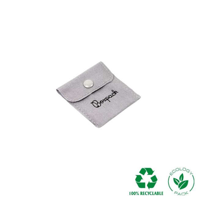 Bolsa textil de algodón color gris para joyería y bisutería 57x57 mm C-501-G