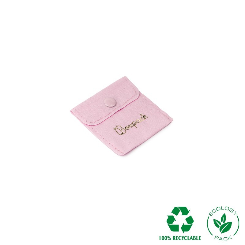 Bolsa textil de algodón color rosa para joyería y bisutería 57x57 mm C-501-RS