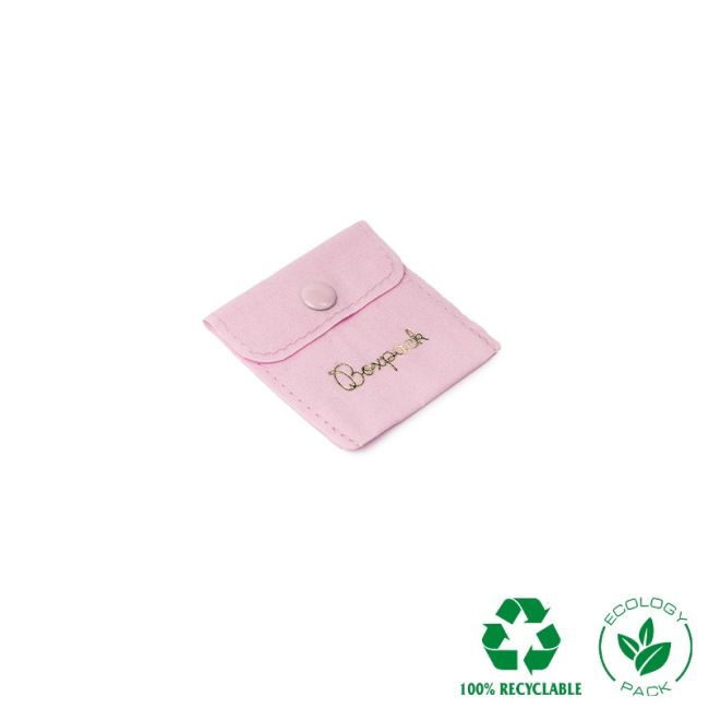 Bolsa textil de algodón color rosa para joyería y bisutería 57x57 mm C-501-RS