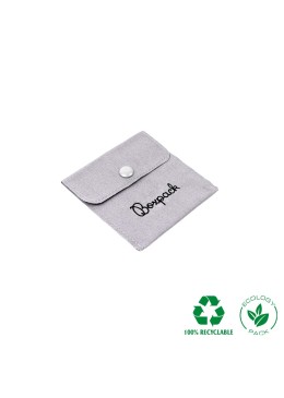 Bolsa textil de algodón color gris para joyería y bisutería 79x79 mm C-502-G