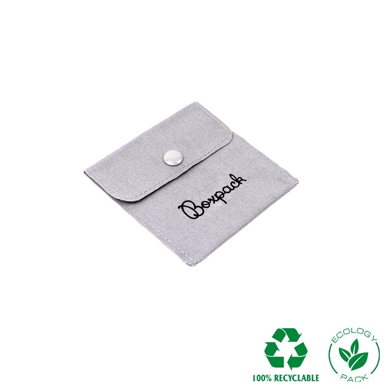 Bolsa textil de algodón color gris para joyería y bisutería 79x79 mm C-502-G