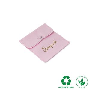 Bolsa textil de algodón color rosa para joyería y bisutería 79x79 mm C-502-RS