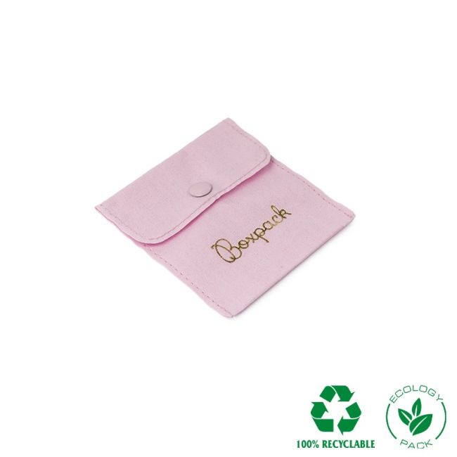 Bolsa textil de algodón color rosa para joyería y bisutería 79x79 mm C-502-RS
