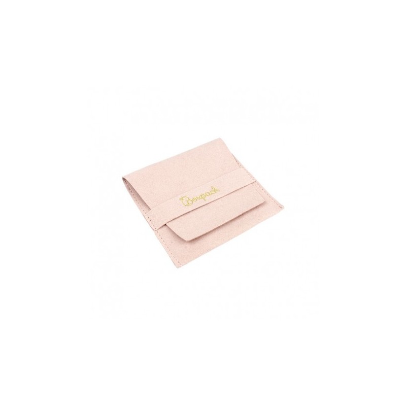 Bolsa textil de microfibra color rosa empolvado para joyería y bisutería 79x79 mm M-402-RE