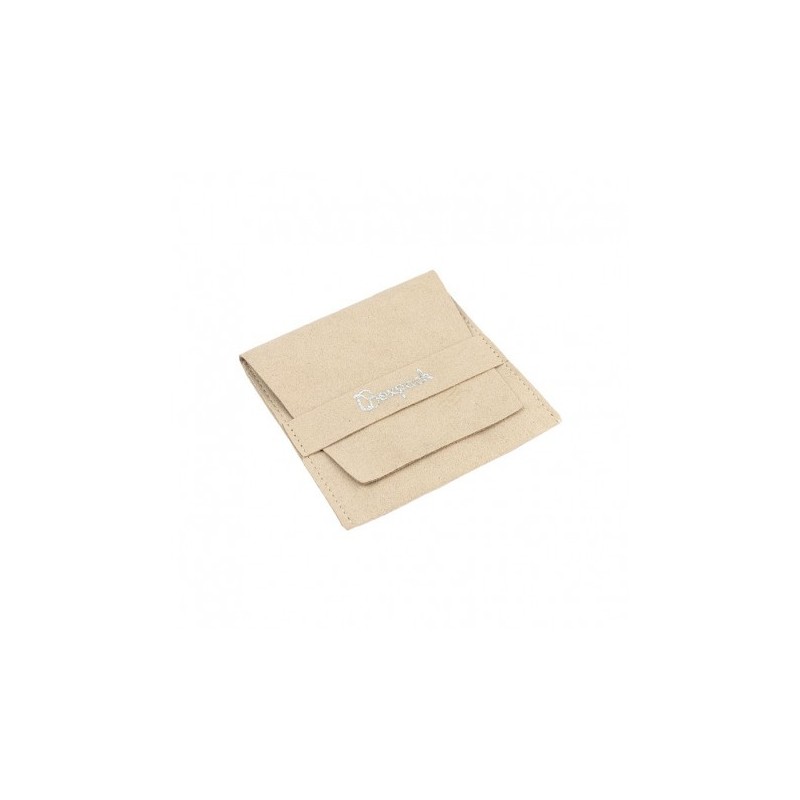 Bolsa textil de microfibra color arena para joyería y bisutería 79x79 mm M-402-AR