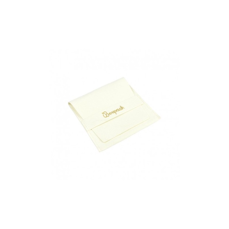 Bolsa textil de microfibra color marfil para joyería y bisutería 79x79 mm M-402-MR