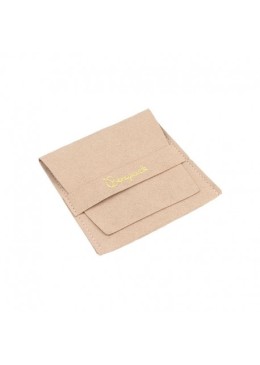 Bolsa textil de microfibra color nude para joyería y bisutería 79x79 mm M-402-NU