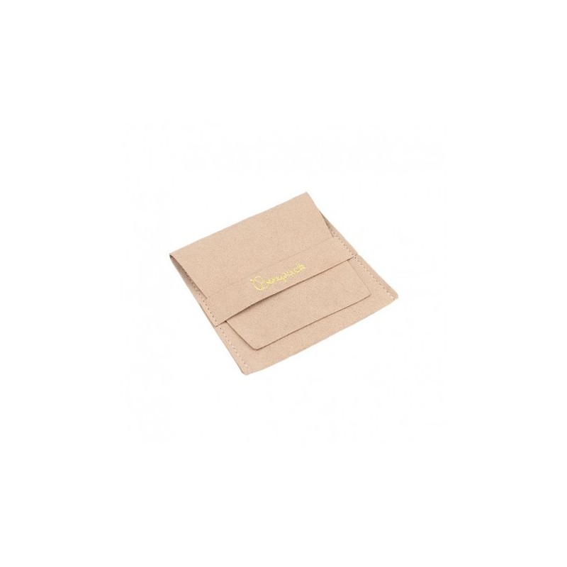Bolsa textil de microfibra color nude para joyería y bisutería 79x79 mm M-402-NU