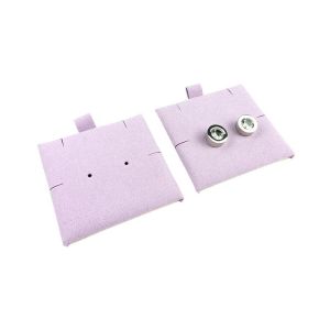 Microfiber pouch with earring pad, flap and strap closure, lilac