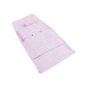 Microfiber pouch with earring pad, flap and strap closure, lilac