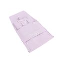Microfiber pouch with earring pad, flap and strap closure, lilac