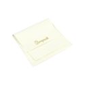 Microfiber pouch with earring pad, flap and strap closure, ivory