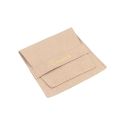Microfiber pouch with earring pad, flap and strap closure, nude