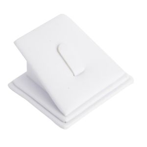 Leatherette ring display, white DP-2-B