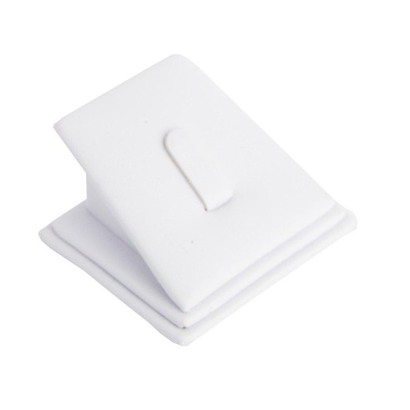 Expositor blanco de polipiel para anillo de joyería, bisutería y joyas DP-2-B