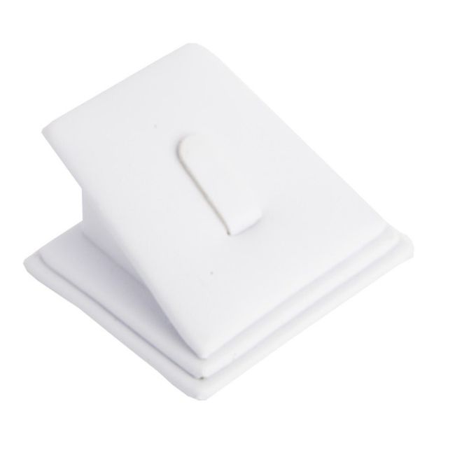 Leatherette ring display, white DP-2-B
