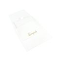 Pochette en microfibre avec coussinet pour boucles d’oreilles, fermeture à rabat et patte, blanche