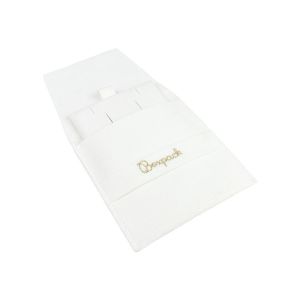 Saquinho de microfibra com almofada para brincos, fecho de aba com presilha, branco