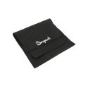 Pochette en microfibre avec coussinet pour boucles d’oreilles, fermeture à rabat et patte, noire