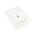 Microfiber pouch with earring pad, flap and button closure, white
