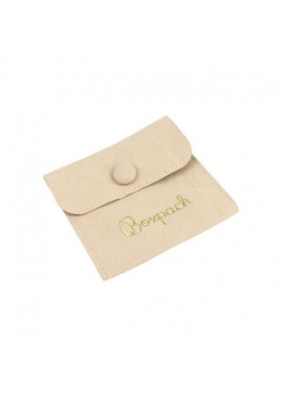 Bolsa textil de microfibra color arena para joyería y bisutería 79x79 mm M-502-AR