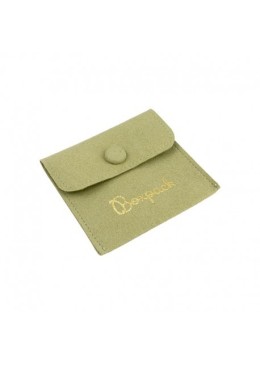 Bolsa textil de microfibra color caqui para joyería y bisutería 79x79 mm M-502-CQ