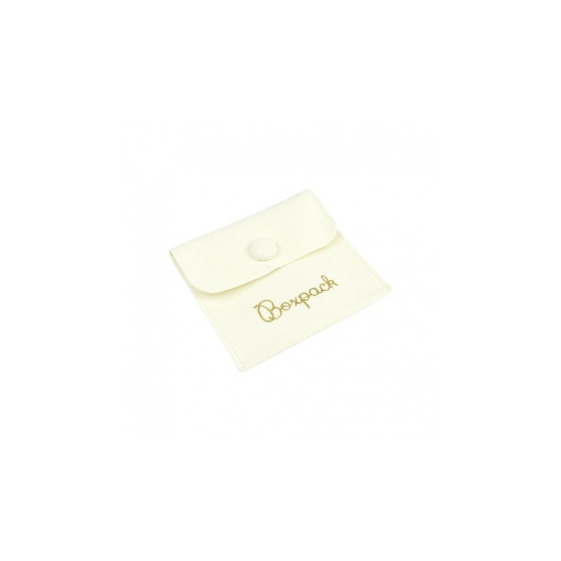 Bolsa textil de microfibra color marfil para joyería y bisutería 79x79 mm M-502-MR