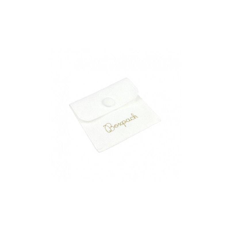 Bolsa textil de microfibra color blanco para joyería y bisutería 79x79 mm M-502-B