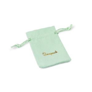 Faux suede pouch for jewelry, aquamarine 65 x 95 mm S-301-AQ