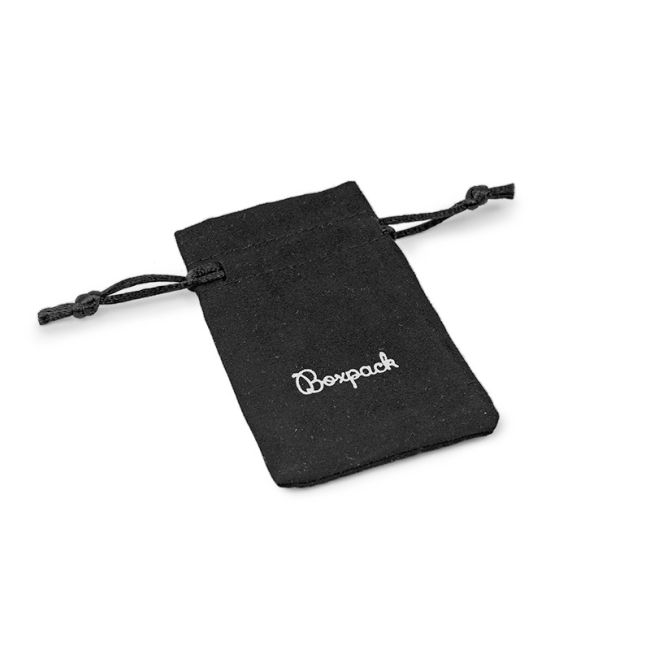 Bolsa textil suede color negro para joyería y bisutería 65x95 mm S-301-N
