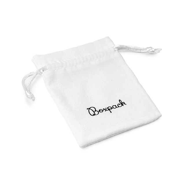 Faux suede pouch for jewelry, white 95 x 120 mm S-302-B