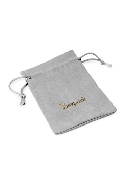 Bolsa textil suede color gris para joyería y bisutería 95x120 mm S-302-G