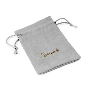 Saquinho de camurça sintética para joias, cinzento 95 x 120 mm S-302-G