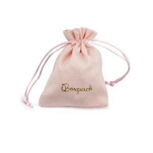 Bolsa textil suede color rosa empolvado para joyería y bisutería 95x120 mm S-302-RE