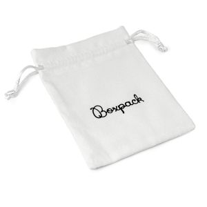 Faux suede pouch for jewelry, white 105 x 145 mm S-303-B
