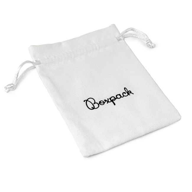Saquinho de camurça sintética para joias, branco 105 x 145 mm S-303-B