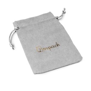 Faux suede pouch for jewelry, grey 105 x 145 mm S-303-G