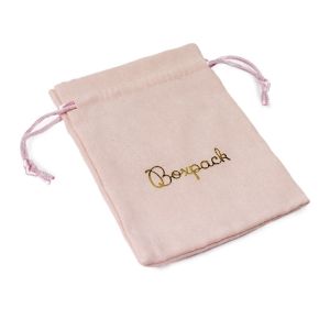 Pochette en suédine pour bijoux, rose poudré 105 x 145 mm S-303-RE