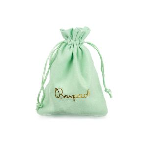 Bolsa textil suede color aguamarina para joyería y bisutería 105x145 mm S-303-AQ