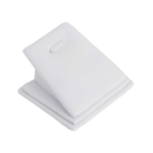 Présentoir à pendentifs en simili-cuir blanc DP-4-B